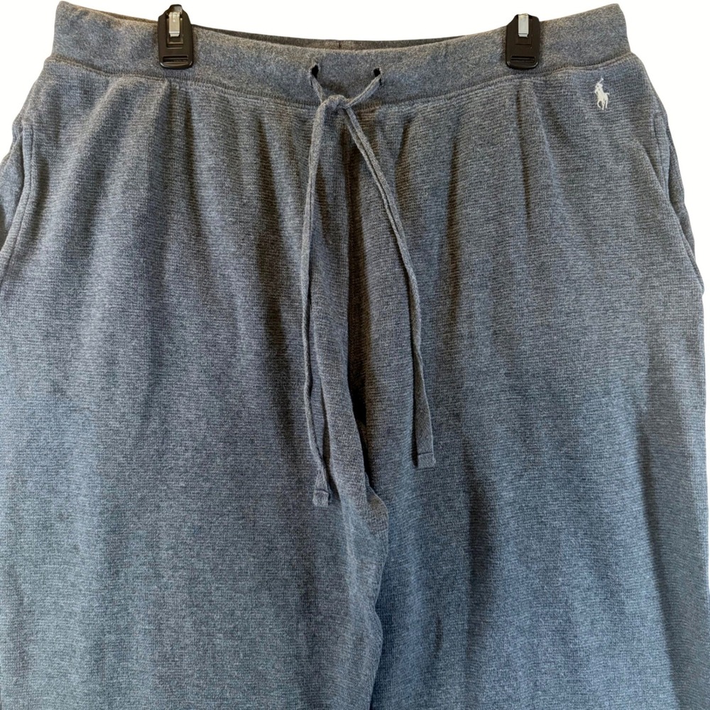 Polo Ralph Lauren Sweatpants Mens XL‎ Waffle Knit Jogger Grey Cotton Drawstring